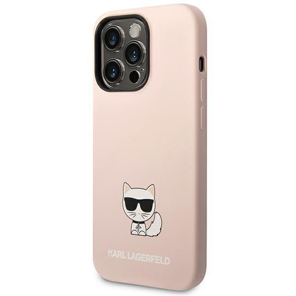 Back panel cover Karl Lagerfeld Karl Lagerfeld KLHCP14LSLCTPI iPhone 14 Pro 6.1 "hardcase light pink / light pink Silicone Choupette Body