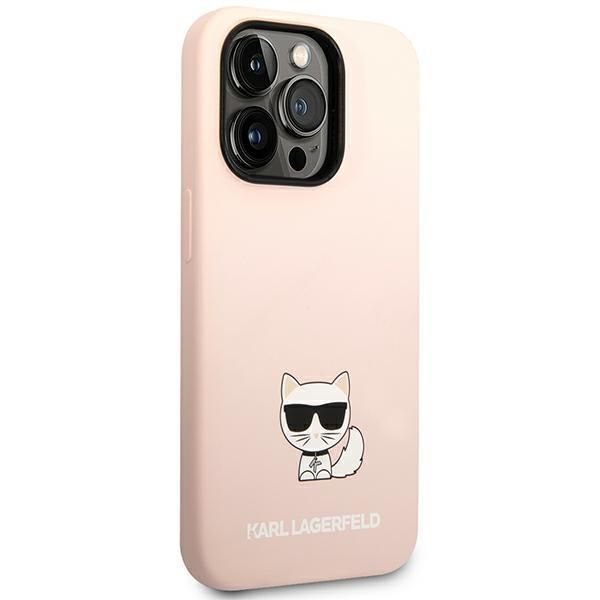 Back panel cover Karl Lagerfeld Karl Lagerfeld KLHCP14LSLCTPI iPhone 14 Pro 6.1 "hardcase light pink / light pink Silicone Choupette Body