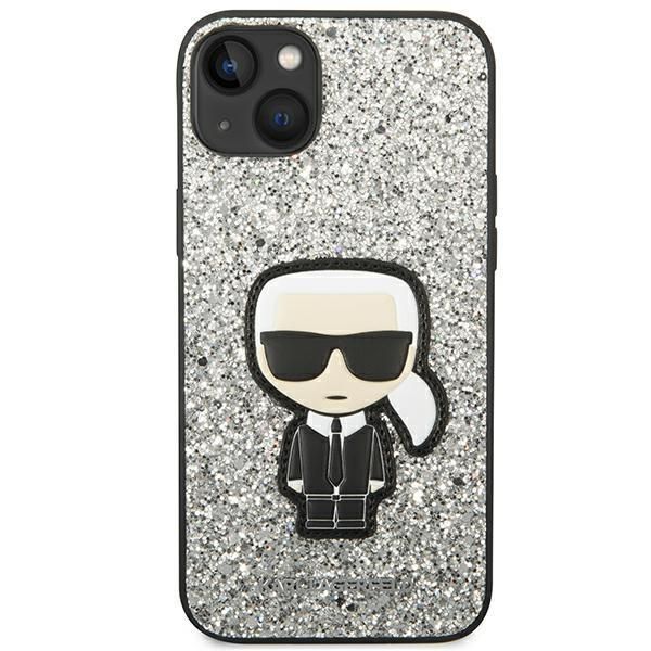 Aizmugurējais vāciņš Karl Lagerfeld Karl Lagerfeld KLHCP14MGFKPG iPhone 14 Plus 6.7 "hardcase silver / silver Glitter Flakes Ikonik
