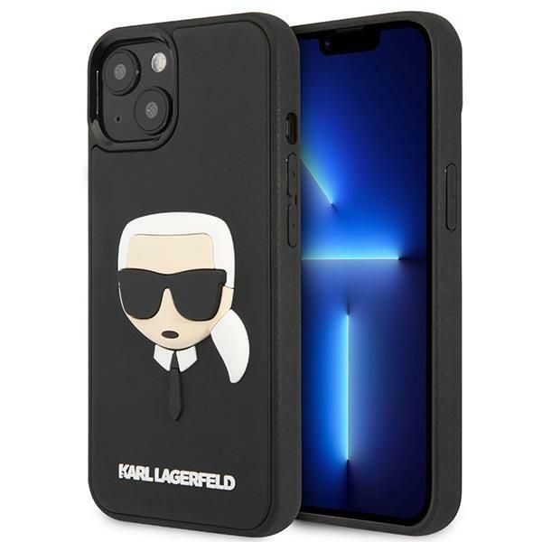Back panel cover Karl Lagerfeld Karl Lagerfeld KLHCP14MKH3DBK iPhone 14 Plus 6.7 "black / black hardcase 3D Rubber Karl's Head