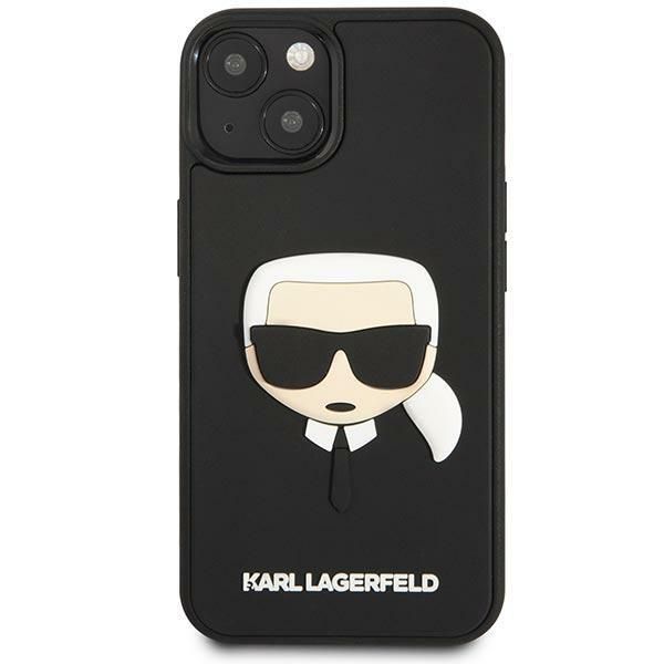Back panel cover Karl Lagerfeld Karl Lagerfeld KLHCP14MKH3DBK iPhone 14 Plus 6.7 "black / black hardcase 3D Rubber Karl's Head