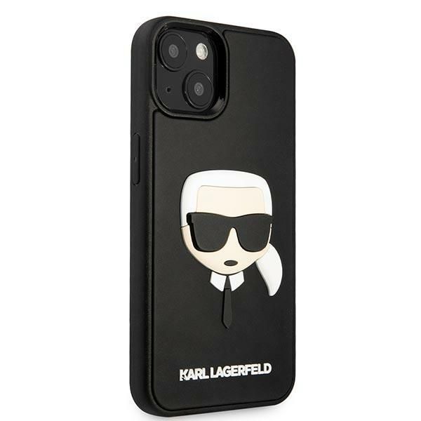 Back panel cover Karl Lagerfeld Karl Lagerfeld KLHCP14MKH3DBK iPhone 14 Plus 6.7 "black / black hardcase 3D Rubber Karl's Head
