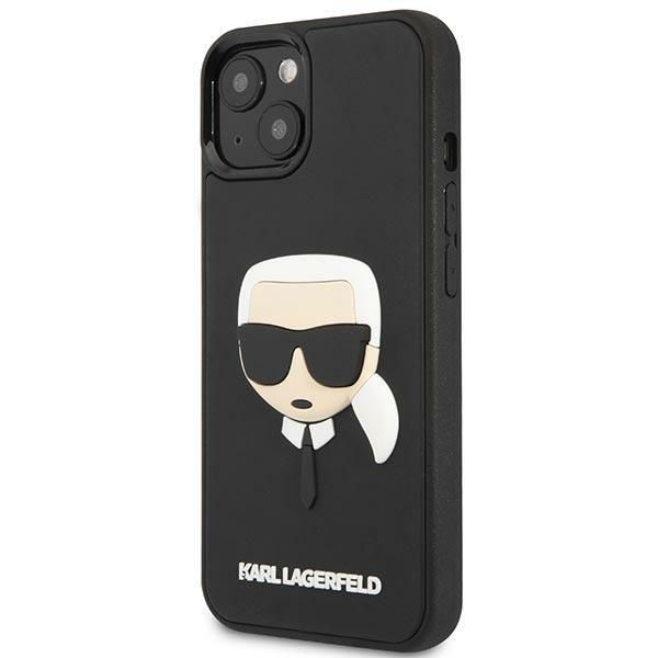 Back panel cover Karl Lagerfeld Karl Lagerfeld KLHCP14MKH3DBK iPhone 14 Plus 6.7 "black / black hardcase 3D Rubber Karl's Head