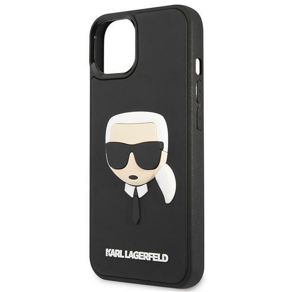 Back panel cover Karl Lagerfeld Karl Lagerfeld KLHCP14MKH3DBK iPhone 14 Plus 6.7 "black / black hardcase 3D Rubber Karl's Head