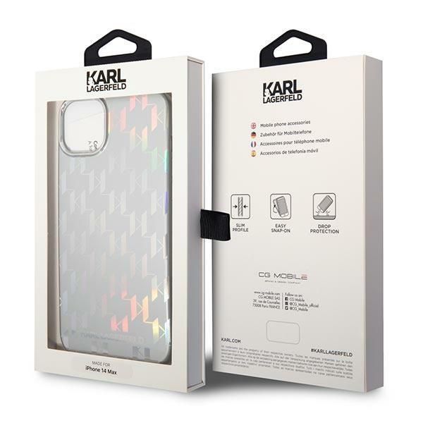 Aizmugurējais vāciņš Karl Lagerfeld Karl Lagerfeld KLHCP14MLGMMSV3 iPhone 14 Plus 6.7 "hardcase silver / silver Monogram Iridescent