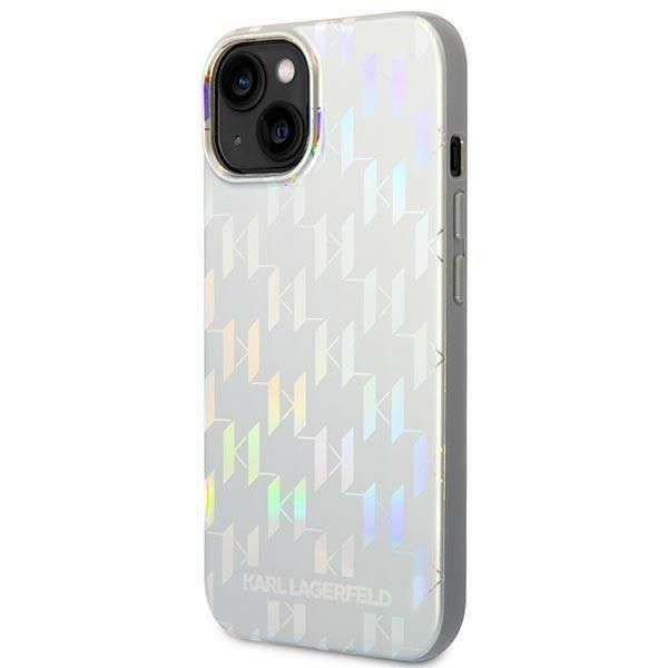 Aizmugurējais vāciņš Karl Lagerfeld Karl Lagerfeld KLHCP14MLGMMSV3 iPhone 14 Plus 6.7 "hardcase silver / silver Monogram Iridescent