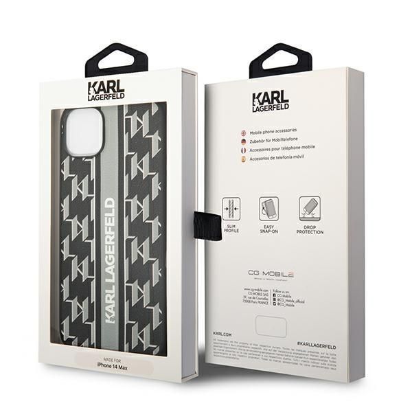 Aizmugurējais vāciņš Karl Lagerfeld Karl Lagerfeld KLHCP14MPGKLSKG iPhone 14 Plus 6.7 "hardcase gray / gray Monogram Stripe