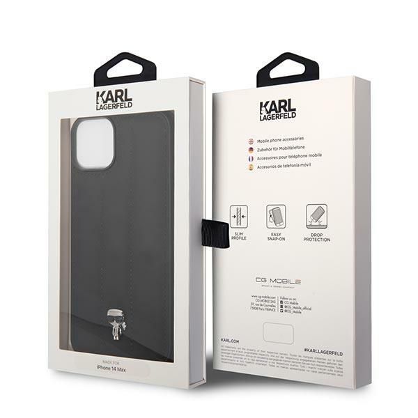 Back panel cover Karl Lagerfeld Karl Lagerfeld KLHCP14MPSQPK iPhone 14 Plus 6,7" hardcase czarny/black Puffy Ikonik Pin