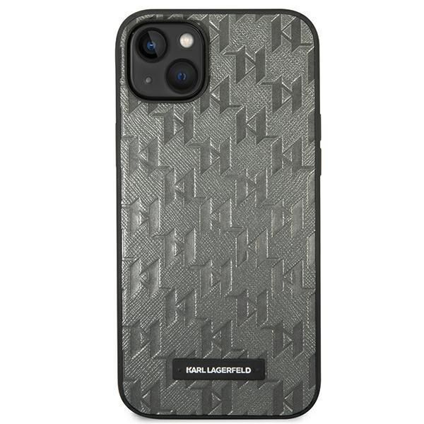 Aizmugurējais vāciņš Karl Lagerfeld Karl Lagerfeld KLHCP14MSAKLHPG iPhone 14 Plus 6.7 "hardcase gray / gray Saffiano Mono Metal Logo