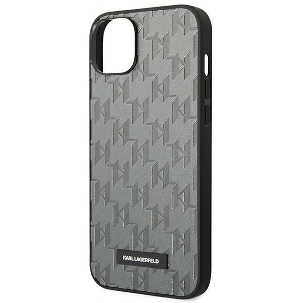 Aizmugurējais vāciņš Karl Lagerfeld Karl Lagerfeld KLHCP14MSAKLHPG iPhone 14 Plus 6.7 "hardcase gray / gray Saffiano Mono Metal Logo