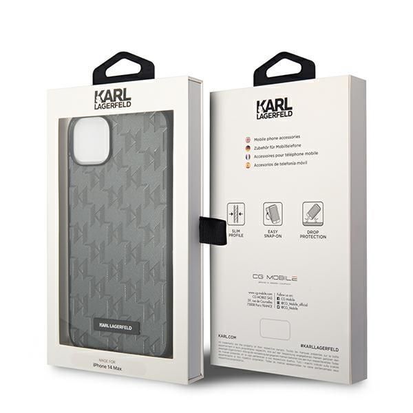 Aizmugurējais vāciņš Karl Lagerfeld Karl Lagerfeld KLHCP14MSAKLHPG iPhone 14 Plus 6.7 "hardcase gray / gray Saffiano Mono Metal Logo