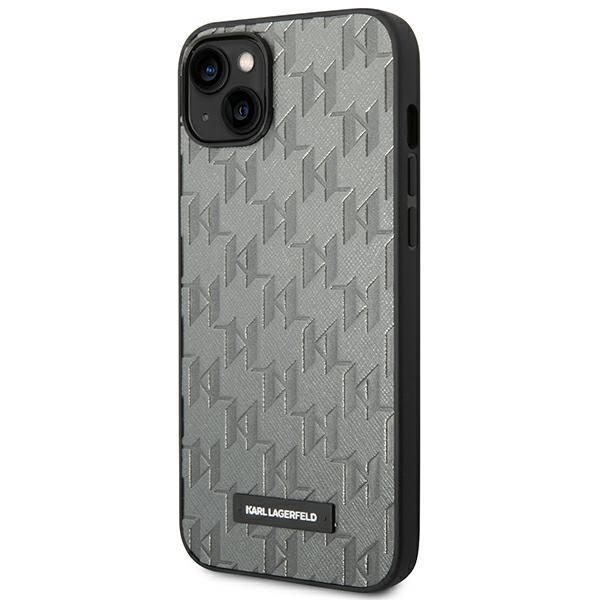 Aizmugurējais vāciņš Karl Lagerfeld Karl Lagerfeld KLHCP14MSAKLHPG iPhone 14 Plus 6.7 "hardcase gray / gray Saffiano Mono Metal Logo