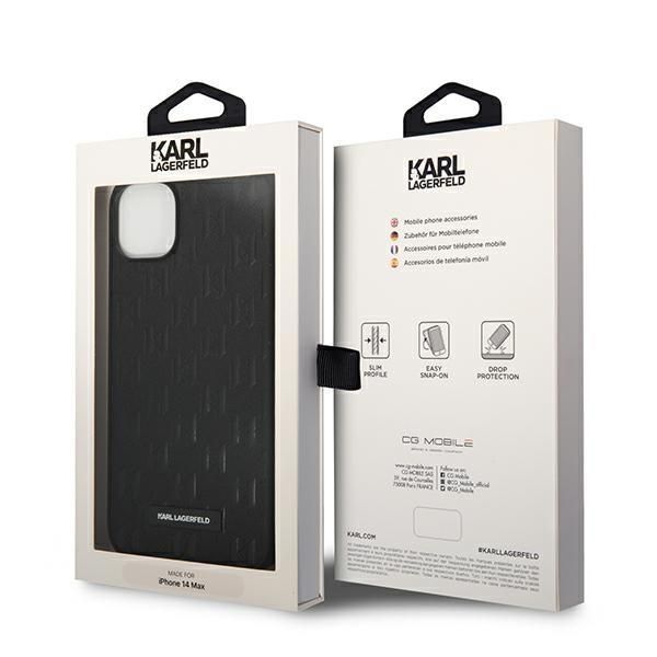Back panel cover Karl Lagerfeld Karl Lagerfeld KLHCP14MSAKLHPK iPhone 14 Plus 6.7 "hardcase black / black Saffiano Mono Metal Logo