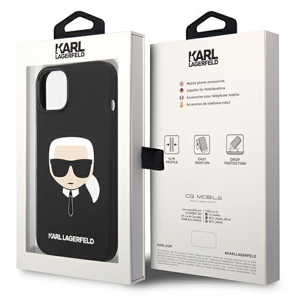Aizmugurējais vāciņš Karl Lagerfeld Karl Lagerfeld KLHCP14MSLKHBK iPhone 14 Plus 6.7 "hardcase black / black Silicone Karl`s Head
