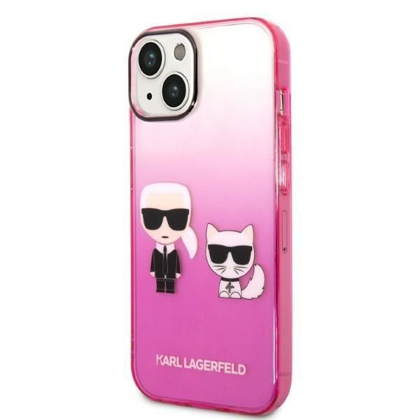 Nugarėlės dėklai Karl Lagerfeld Karl Lagerfeld KLHCP14MTGKCP iPhone 14 Plus 6,7" hardcase różowy/pink Gradient Ikonik Karl & Choupette