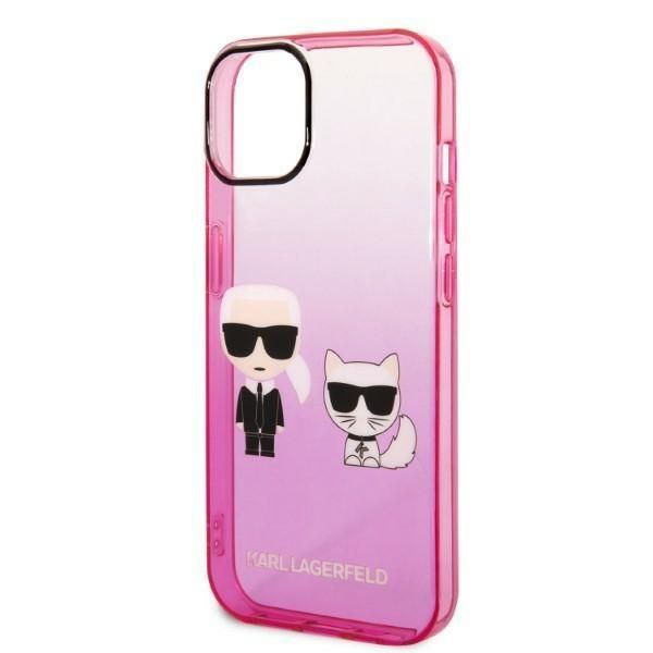 Nugarėlės dėklai Karl Lagerfeld Karl Lagerfeld KLHCP14MTGKCP iPhone 14 Plus 6,7" hardcase różowy/pink Gradient Ikonik Karl & Choupette