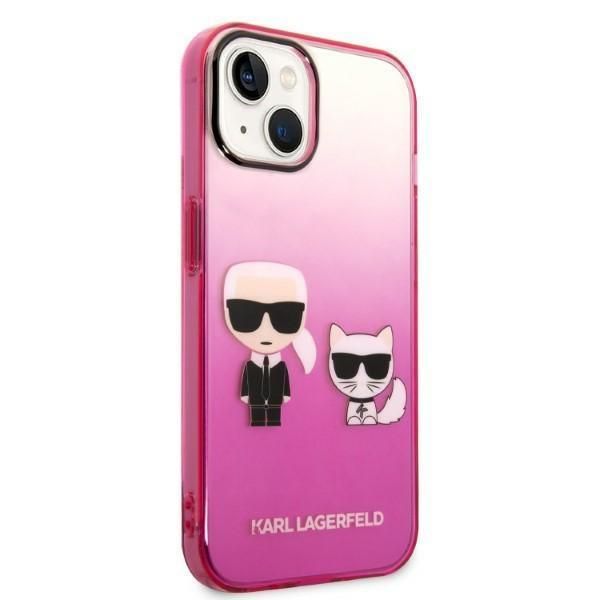 Nugarėlės dėklai Karl Lagerfeld Karl Lagerfeld KLHCP14MTGKCP iPhone 14 Plus 6,7" hardcase różowy/pink Gradient Ikonik Karl & Choupette