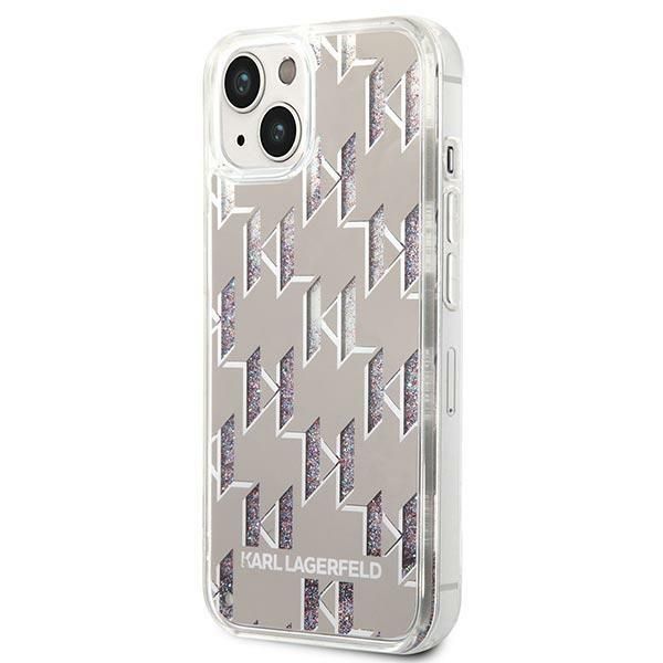 Aizmugurējais vāciņš Karl Lagerfeld Karl Lagerfeld KLHCP14SLMNMS iPhone 14 6.1 "hardcase silver / silver Liquid Glitter Monogram