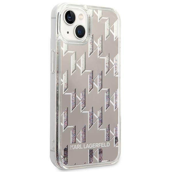 Aizmugurējais vāciņš Karl Lagerfeld Karl Lagerfeld KLHCP14SLMNMS iPhone 14 6.1 "hardcase silver / silver Liquid Glitter Monogram