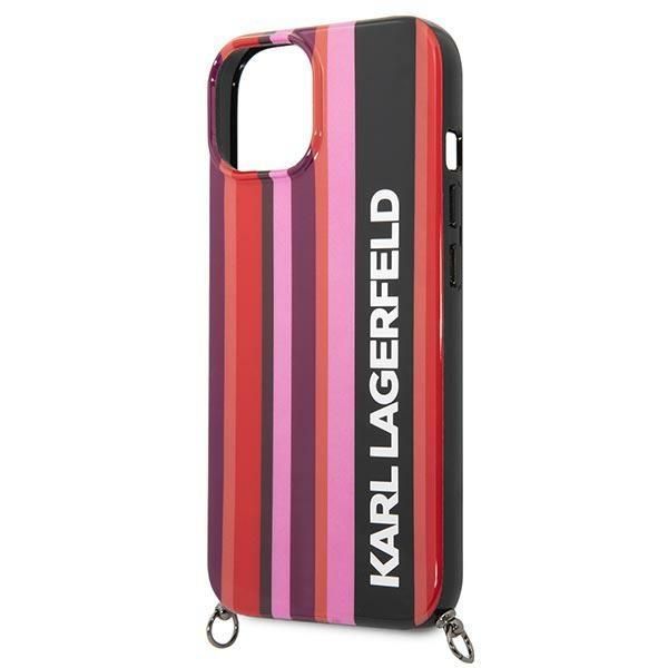 Aizmugurējais vāciņš Karl Lagerfeld Karl Lagerfeld KLHCP14SSTSTP iPhone 14 6.1 "hardcase pink / pink Color Stripes Strap