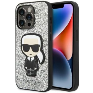 Nugarėlės dėklai Karl Lagerfeld  Karl Lagerfeld KLHCP14XGFKPG iPhone 14 Pro Max 6.7 "hardcase silver / silver Glitter Flakes Ikonik 