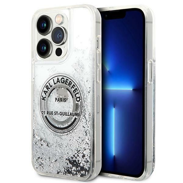 Aizmugurējais vāciņš Karl Lagerfeld Karl Lagerfeld KLHCP14XLCRSGRS iPhone 14 Pro Max 6.7 "silver / silver hardcase Liquid Glitter RSG