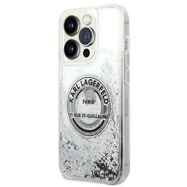 Aizmugurējais vāciņš Karl Lagerfeld Karl Lagerfeld KLHCP14XLCRSGRS iPhone 14 Pro Max 6.7 "silver / silver hardcase Liquid Glitter RSG