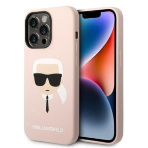 Nugarėlės dėklai Karl Lagerfeld  Karl Lagerfeld KLHMP14LSLKHLP iPhone 14 Pro 6.1 "hardcase light pink / light pink Silicone Karl`s Head Magsafe 