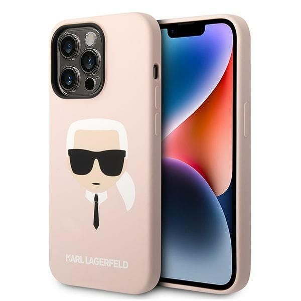 Aizmugurējais vāciņš Karl Lagerfeld Karl Lagerfeld KLHMP14LSLKHLP iPhone 14 Pro 6.1 "hardcase light pink / light pink Silicone Karl`s Head Magsafe