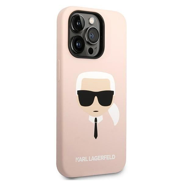 Aizmugurējais vāciņš Karl Lagerfeld Karl Lagerfeld KLHMP14LSLKHLP iPhone 14 Pro 6.1 "hardcase light pink / light pink Silicone Karl`s Head Magsafe