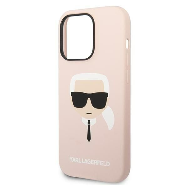Aizmugurējais vāciņš Karl Lagerfeld Karl Lagerfeld KLHMP14LSLKHLP iPhone 14 Pro 6.1 "hardcase light pink / light pink Silicone Karl`s Head Magsafe