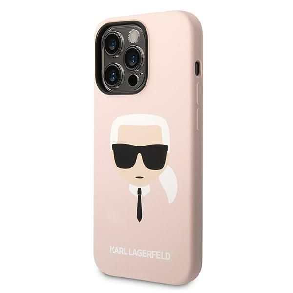 Aizmugurējais vāciņš Karl Lagerfeld Karl Lagerfeld KLHMP14LSLKHLP iPhone 14 Pro 6.1 "hardcase light pink / light pink Silicone Karl`s Head Magsafe