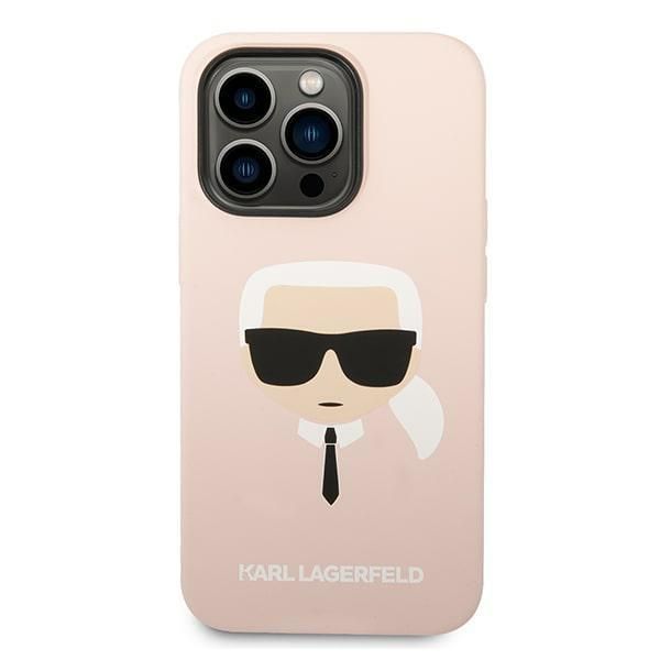 Aizmugurējais vāciņš Karl Lagerfeld Karl Lagerfeld KLHMP14LSLKHLP iPhone 14 Pro 6.1 "hardcase light pink / light pink Silicone Karl`s Head Magsafe