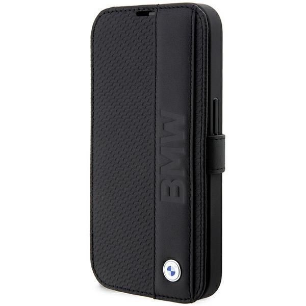 Tagakaaned BMW Case BMW BMBKP14X22RDPK iPhone 14 Pro Max 6.7" black/black bookcase Leather Textured&Stripe