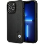 Tagakaaned BMW  Case BMW BMHCP14L22RBDK iPhone 14 Pro 6.1" black/black hardcase Leather Blue Dots 