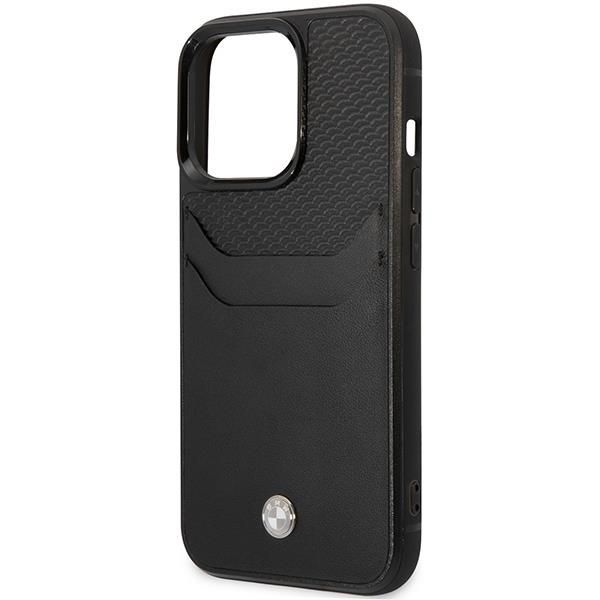 Tagakaaned BMW Case BMW BMHCP14X22RSEPK iPhone 14 Pro Max 6.7" black/black Leather Card Slot