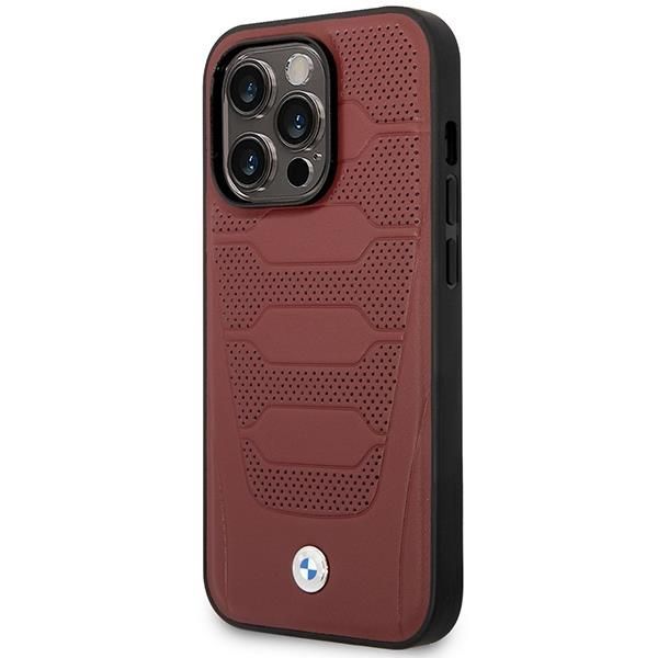 Tagakaaned BMW Case BMW BMHMP14X22RPSR iPhone 14 Pro Max 6.7" Burgundy/burgundy Leather Seats Pattern MagSafe