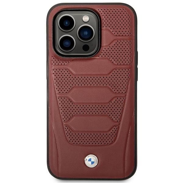 Tagakaaned BMW Case BMW BMHMP14X22RPSR iPhone 14 Pro Max 6.7" Burgundy/burgundy Leather Seats Pattern MagSafe