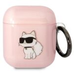 Aizmugurējais vāciņš Karl Lagerfeld  Karl Lagerfeld KLA2HNCHTCP Airpods 1/2 cover pink/pink Ikonik Choupette 