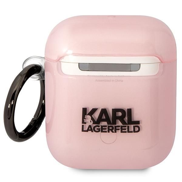 Aizmugurējais vāciņš Karl Lagerfeld Karl Lagerfeld KLA2HNCHTCP Airpods 1/2 cover pink/pink Ikonik Choupette