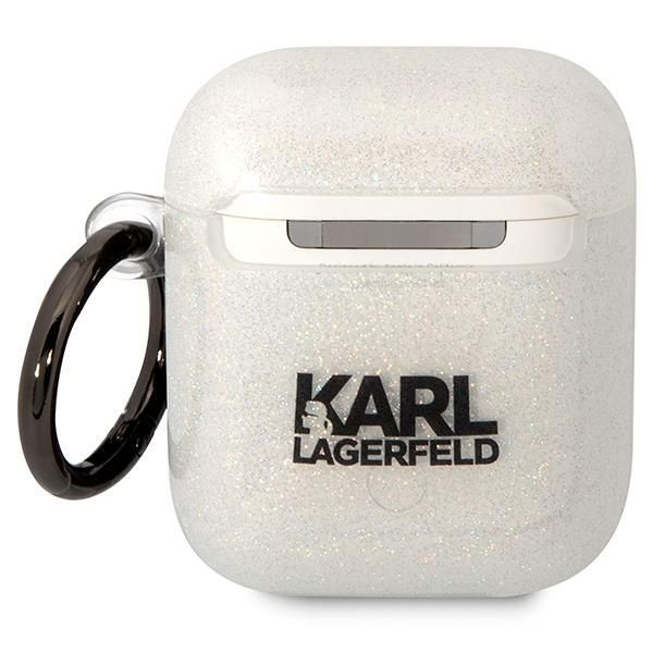 Aizmugurējais vāciņš Karl Lagerfeld Karl Lagerfeld KLA2HNKCTGT Airpods 1/2 cover transparent Gliter Karl&Choupette