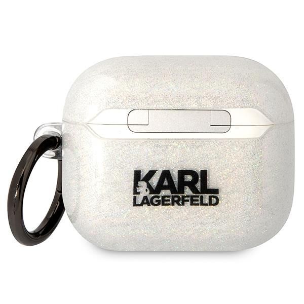 Nugarėlės dėklai Karl Lagerfeld Karl Lagerfeld KLA3HNKCTGT Airpods 3 cover transparent Gliter Karl&Choupette