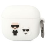 Aizmugurējais vāciņš Karl Lagerfeld  Karl Lagerfeld KLACA3SILKCW AirPods 3 cover white/white Silicone Karl & Choupette 