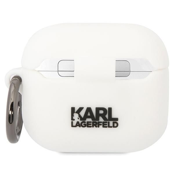 Aizmugurējais vāciņš Karl Lagerfeld Karl Lagerfeld KLACA3SILKCW AirPods 3 cover white/white Silicone Karl & Choupette