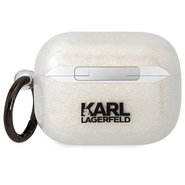 Back panel cover Karl Lagerfeld Karl Lagerfeld KLAPHNKCTGT Airpods Pro cover transparent Gliter Karl&Choupette