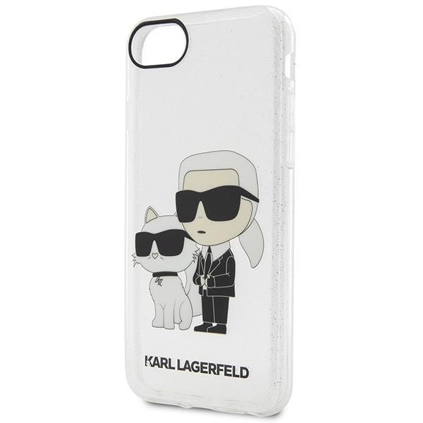 Aizmugurējais vāciņš Karl Lagerfeld Karl Lagerfeld KLHCI8HNKCTGT iPhone 7/8/ SE 2020 / SE 2022 transparent hardcase Gliter Karl&Choupette