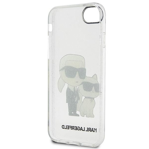 Aizmugurējais vāciņš Karl Lagerfeld Karl Lagerfeld KLHCI8HNKCTGT iPhone 7/8/ SE 2020 / SE 2022 transparent hardcase Gliter Karl&Choupette