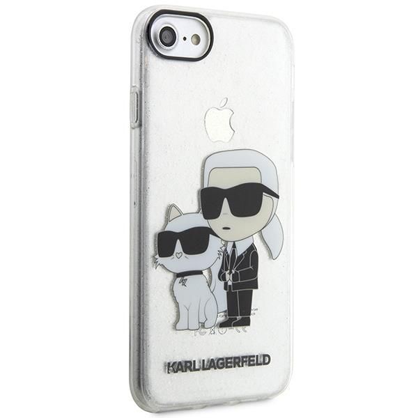 Aizmugurējais vāciņš Karl Lagerfeld Karl Lagerfeld KLHCI8HNKCTGT iPhone 7/8/ SE 2020 / SE 2022 transparent hardcase Gliter Karl&Choupette