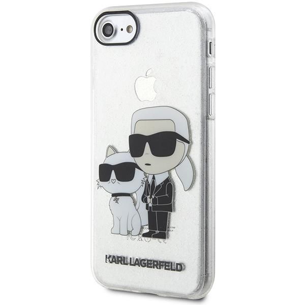 Aizmugurējais vāciņš Karl Lagerfeld Karl Lagerfeld KLHCI8HNKCTGT iPhone 7/8/ SE 2020 / SE 2022 transparent hardcase Gliter Karl&Choupette