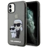 Back panel cover Karl Lagerfeld  Karl Lagerfeld KLHCN61HNKCTGK iPhone 11 / Xr 6.1" black/black hardcase Gliter Karl&Choupette 